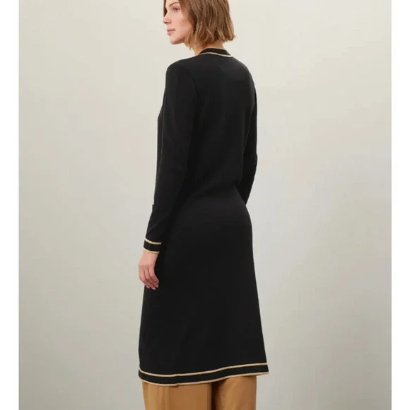 Ralph Lauren Black Long Duster Cardigan Sweater SMALL Prep Cotton Designer $245 - Picture 4 of 9